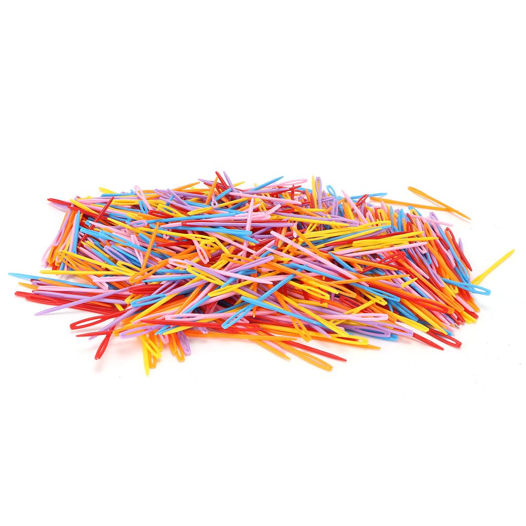 1000Pcs Plastic Sewing Needles Safety Big Eye Colorful Knitting Needle for Kids Crochet Darning