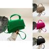 Trendy Retro Single Shoulder Bag Stylish Fall Fashion Handbag For Women In Black Khaki Magenta Green