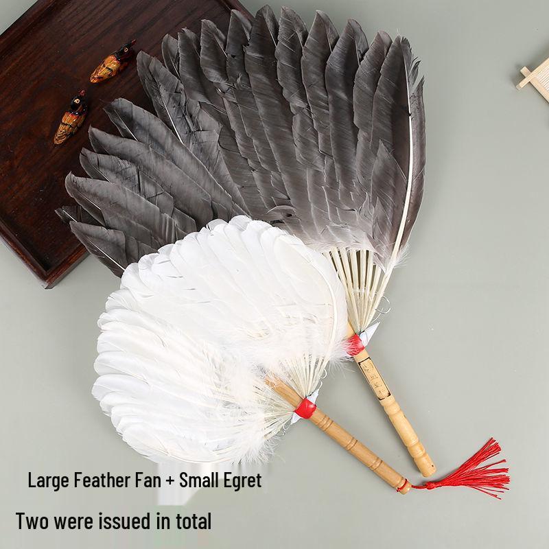 Handheld Goose Feather Fan for Summer - Classic Style for Children & Adults