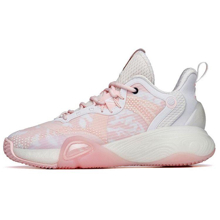 Anta Bubble Bounce Basketball Shoes Women Sneakers Pink White 122211603Q-4