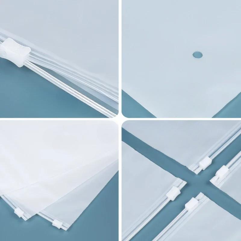 50pcs Frosted Cartilage Bag Horizontal Style CPE Thickening Plastic Zipper Packaging Bag Clothing Dustproof Storage Sealing Bag