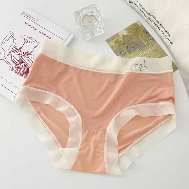 Girl Style Ice Silk Underwear for Women In Summer Thin Cool Breathable Mid Waist Briefs Women's Triangle Panties