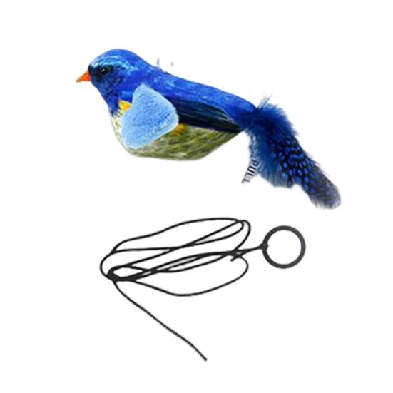 Interactive Cat Toys Hanging Plush Bird Squeaky Sound Simulation Bird Teaser Toy Playful Entertain Bond with Your Pet Kitten Chirping Toy for Cats