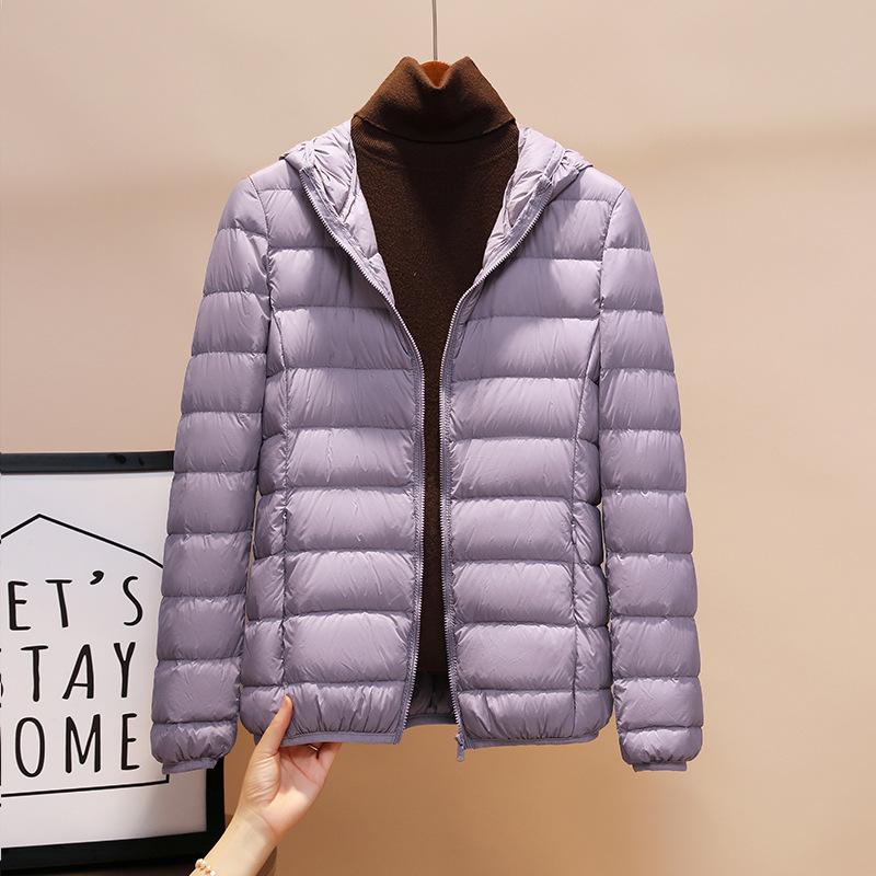 White duck down light down jacket women's winter short thin small fashion large size casual coat tide