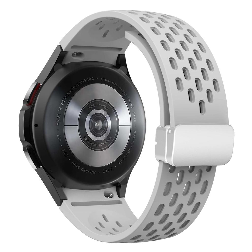 Силиконовый ремешок для Samsung Galaxy Watch 6, 5, 4, 40 мм, 44 мм, 5Pro, 45 мм, магнитная пряжка, ремешок 6, классический, 43 мм, 47 мм, браслет без зазоров, 42 мм
