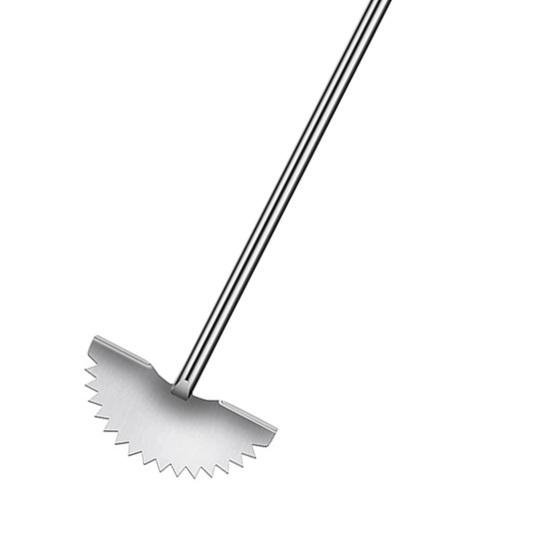 Скребок для обрезки полумесяца в форме полумесяца, Т-образная ручка, острый зубчатый ручной триммер из нержавеющей стали с ручкой, газонокосилка, садовое оборудование