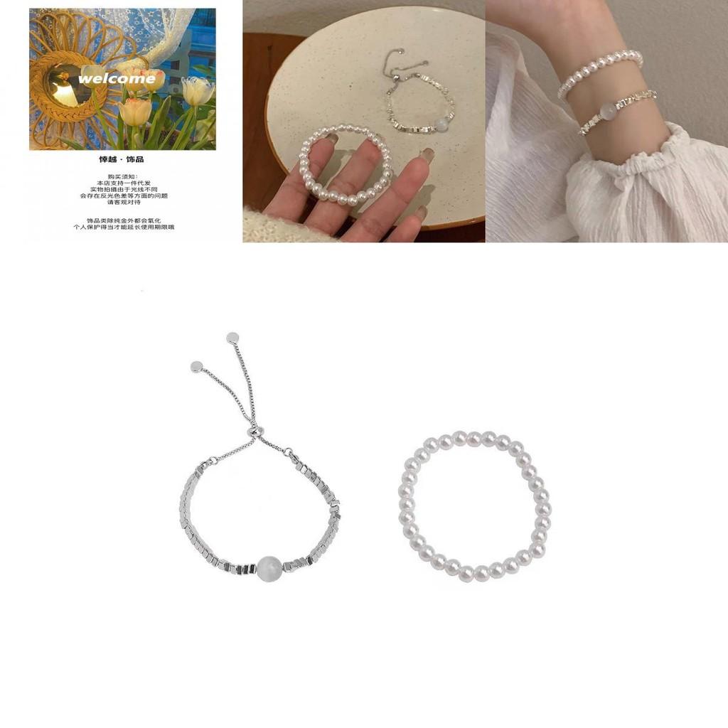 Изысканный многослойный браслет из неправильного серебристого жемчуга Шикарная модная бижутерия