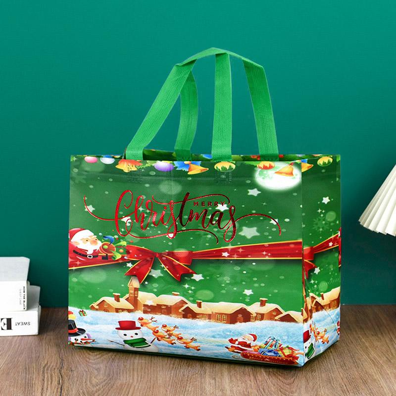 1pc Merry Christmas Gifts Bags Santa Elk Non-woven Candy Gift Packaging Tote Bag Xmas New Year Party Decor Noel Shopping Pouch