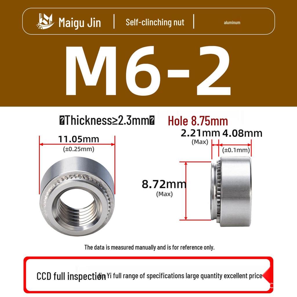 Алюминиевый сплав Заклепочная гайка с насечками и прижимной пластиной CLA-M2 to M8: Высокопрочное решение для клепки
