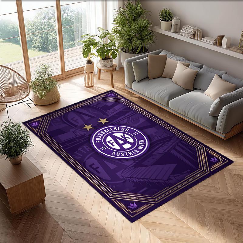 Austria Wien FC Soccer Football Pattern Soft Area Rug Non Slip Indoor Floor Carpet Sports Decor Mat for Bedroom