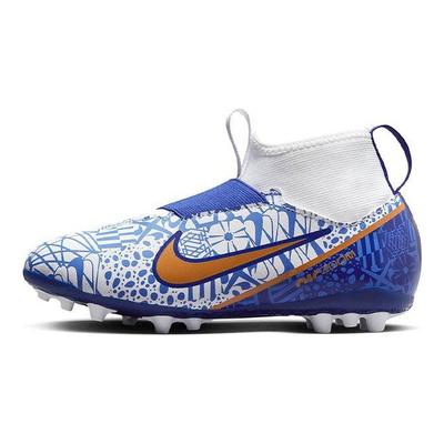 Mercurial Superfly 9 Jr Zoom Assassin 15 Academy CR7 AG Бутсы для искусственного газона с амортизацией средней высоты Детские футбольные бутсы Синий Белый DQ5322-182