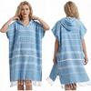 1 шт. Большой турецкий хлопковый пончо-полотенце для серфинга с капюшоном, сменные полотенца, носимое пляжное полотенце, купальный халат с карманом для взрослых мужчин и женщин, для пляжа, бассейна