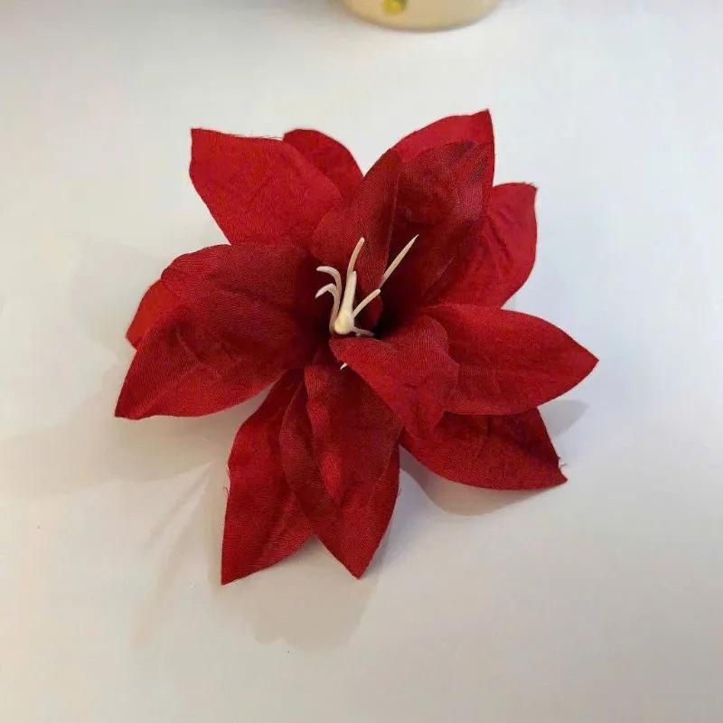 1PC Retro Lily Flower Hairpin Valentine Headwear Girl Aesthetic Side Clip Hair Accessories Artificial Floral Hair Clip Festival Gift