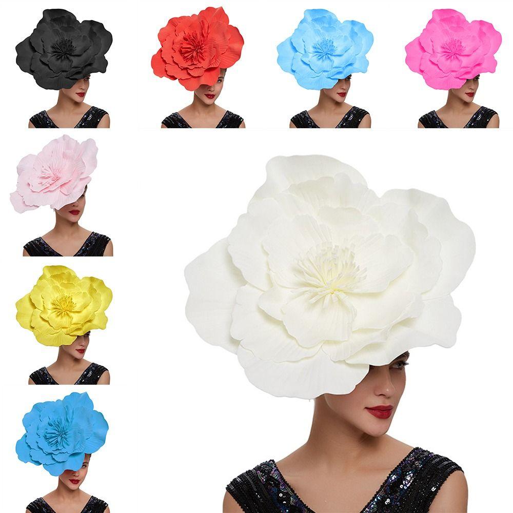 Fashion Bridal Hair Accessories Makeup Prom Hair Band Large Flower Bow Hat Headdress