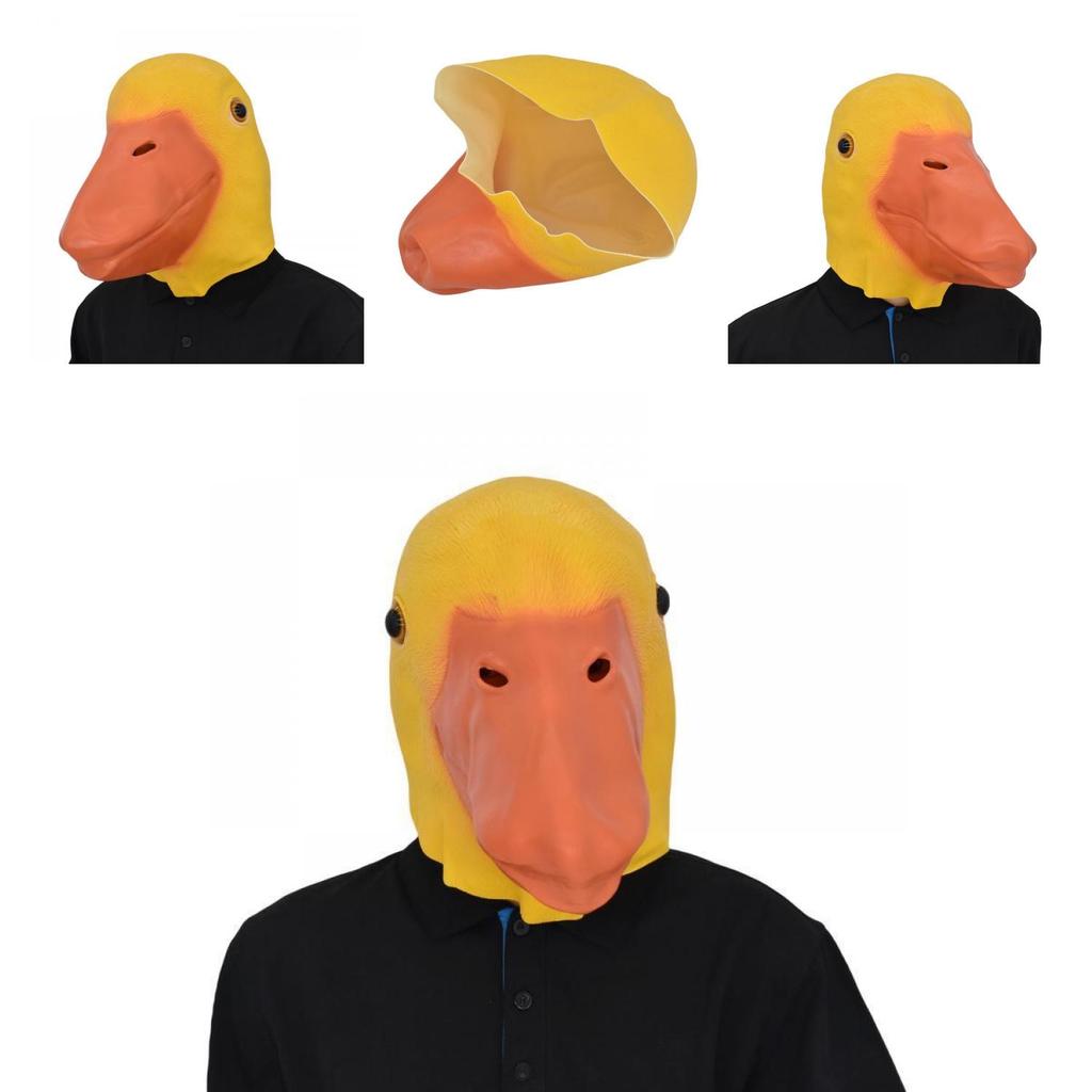 Adorable Yellow Duck Mask Fun Animal Costume Accessory For Halloween Parties And Events