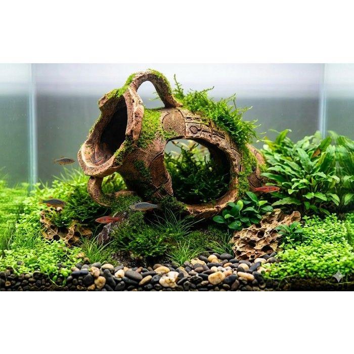 Décoration aquarium amphore cachette pour poissons 16 x 11 x 13 cm