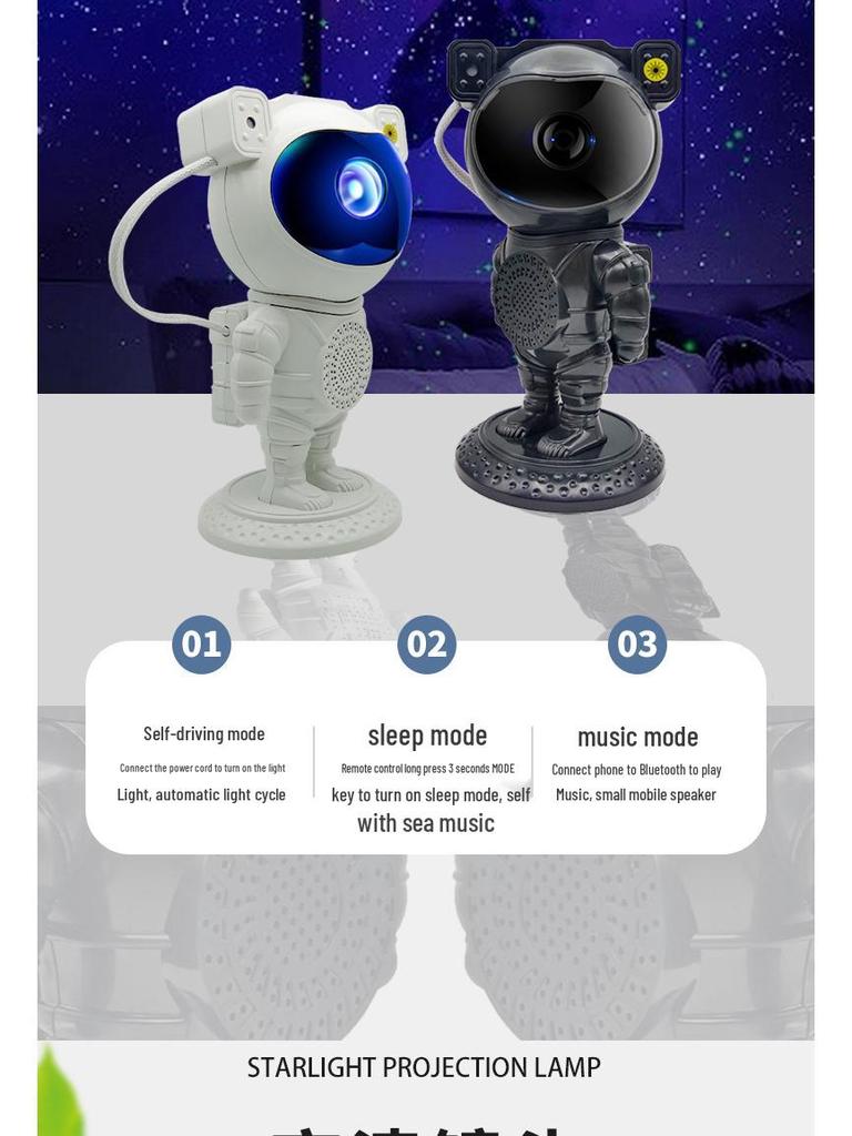 Astronaut Starry Sky Projector: Creative Bluetooth Night Light & Gift for Kids