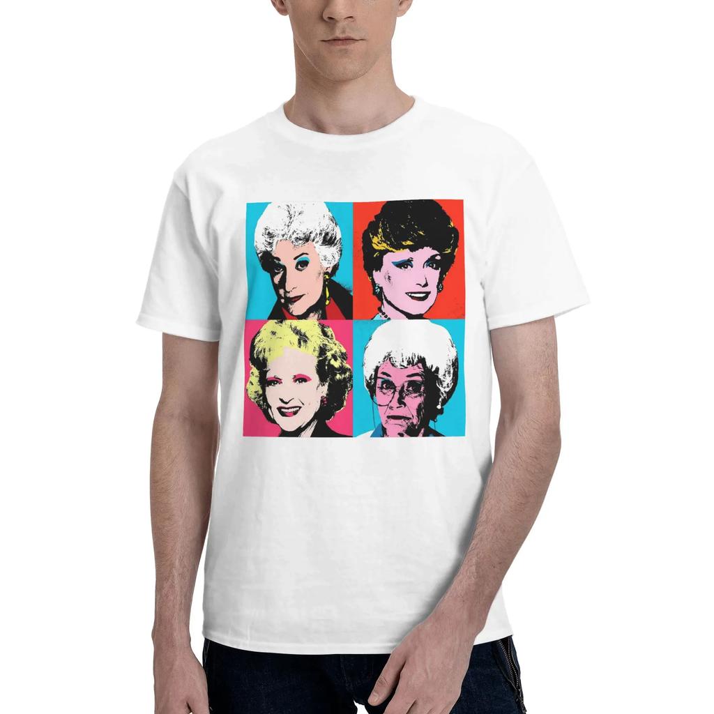 Golden Warhol Girl Men TShirt Oversized T Shirts Mens ONeck Cotton Tees Short Summer Male