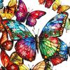 Removable Butterfly Art Stickers Christmas Window Sticker, Stained Glass Style, Colorful Decal, Floral Home Decor Static PVC Waterproof Sticker
