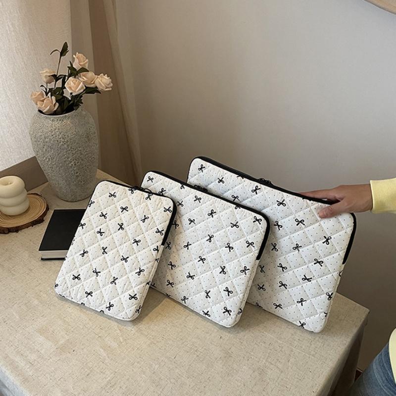11 14-дюймовый Ins Chic Sweet Tablet Case для Xiaomi Huawei Ipad Корейская мода Черный горошек бант ПК сумка для хранения портативный ноутбук сумка