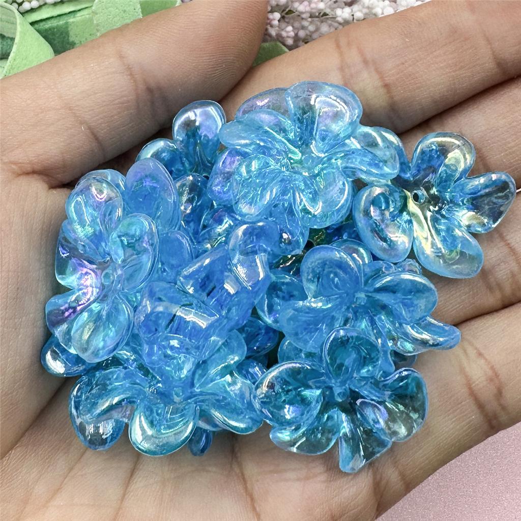 Творческий нерегулярный для сережек прозрачный большой цветок бусины акриловые модные УФ-цвет 21.4*23.6 мм DIY материалы ручной работы ожерелья ювелирные изделия маркировка