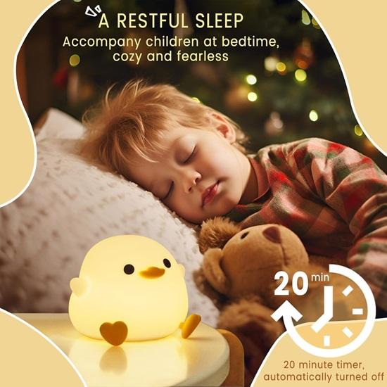 Duck Lamp, Cute Pea Duck Night Light, Dimmable Ducky Night Lamp, Kids Sleep, Rechargeable Bedside Touch Silicone Lamp, Unique Dorm Decor Gift Toy