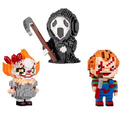 Крошечные частицы собранные строительные блоки игрушки пазл мультфильм серия Хэллоуин волшебная ночь смерть клоун собранные персонажи