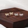 Sweet Diamond-set Bow Earrings for Women with Pure and Versatile Design and Fresh Earrings