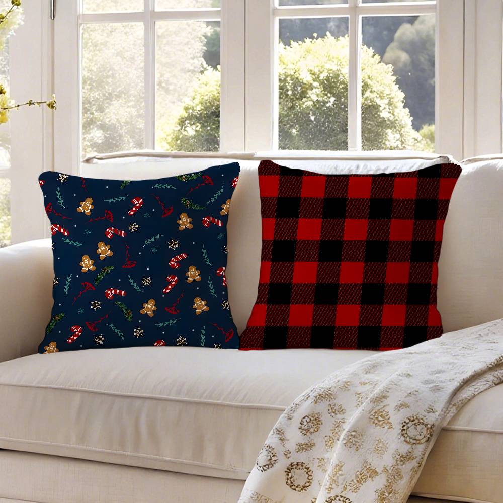 Рождественская специальная наволочка Шелковистый короткий плюш с невидимой молнией Пылезащитный чехол для диванной подушки