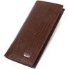 Фактурный мужской вертикальный бумажник без застежки из натуральной кожи с тиснением CANPELLINI 21903 Коричневый