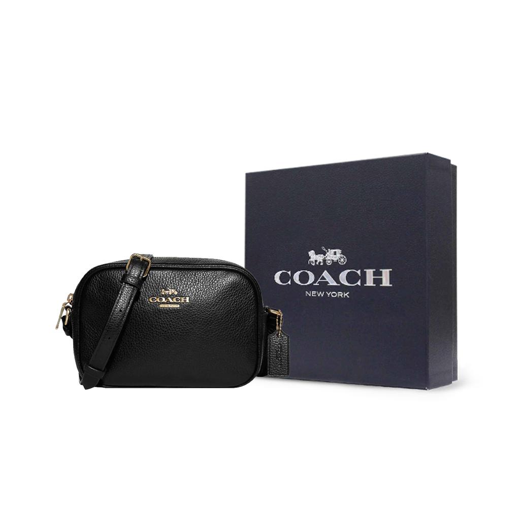 New COACH Jamie Leather Camera Bag Shoulder Bag Crossbody Bag Small Size Women's Solid Color Black CA069-IMBLK