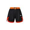 Li Ning CBA Series Color Block Logo Print Straight Leg Sports Basketball Shorts Fan Edition 23-24 Season Shenzhen Team Men Shorts Black AAPT877-1