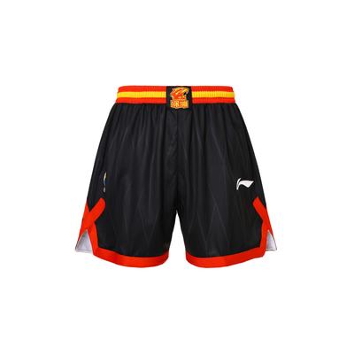 Шорты для баскетбола Li Ning CBA Series с цветным блоком и логотипом, прямые, фанатская версия, сезон 23-24, команда Шэньчжэня, мужские, черные AAPT877-1