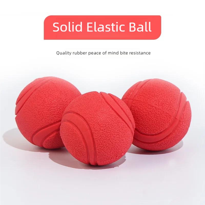 Dog Toy Rubber Ball Bite-resistant Ball Toy for Dogs Puppy Teddy Pitbull Red Color Solid Ball S-XL Pet Supplies