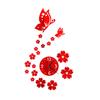 DIY Home Room Modern Decor 3D Butterfly Flower Wall Clock Mirror Surface Sticker