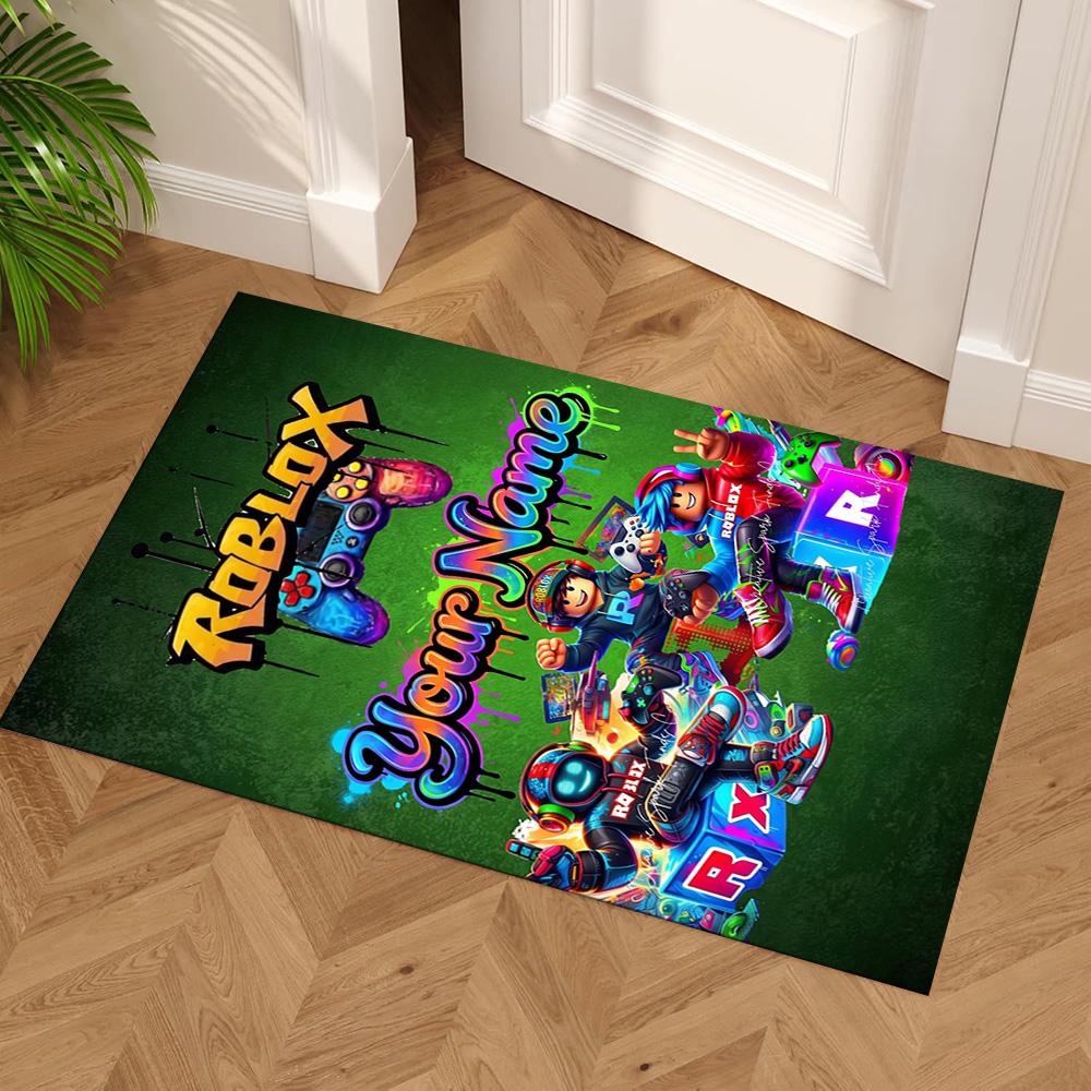 Roblox Customized Name Area Rug Suitable for Game Room Foyer Decorate room Dormitory Anti-slip Rug Office home decor Best for Christmas