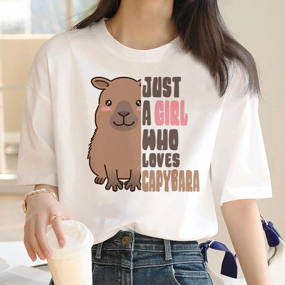 Cute Capybara Clothing T-Shirt Unisex Vintage Cartoon T Shirt FeUnisex Casual Anime Top Tees T Shirt Unisexga Unisex Graphic Tee Tops
