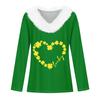 Женская футболка St. Рубашка с принтом Патрика, длинный рукав, праздничная атмосфера, флисовый воротник, топ с V-образным вырезом