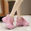 Летние туфли Daddy Shoes Женская обувь Увеличенные кроссовки на толстой подошве Модные дышащие удобные сетчатые повседневные туфли на шнуровке