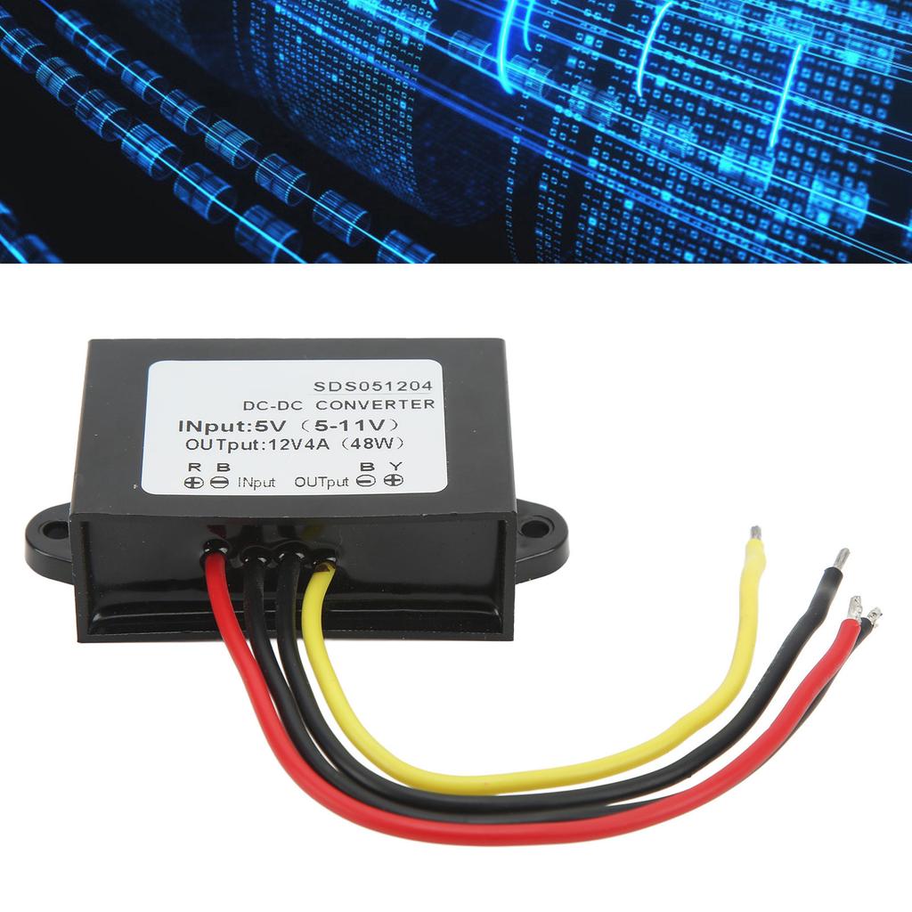 DC DC 5V 5‑11V to 12V 4A Водонепроницаемый повышающий преобразователь Защита от перенапряжения Регулятор напряжения постоянного тока