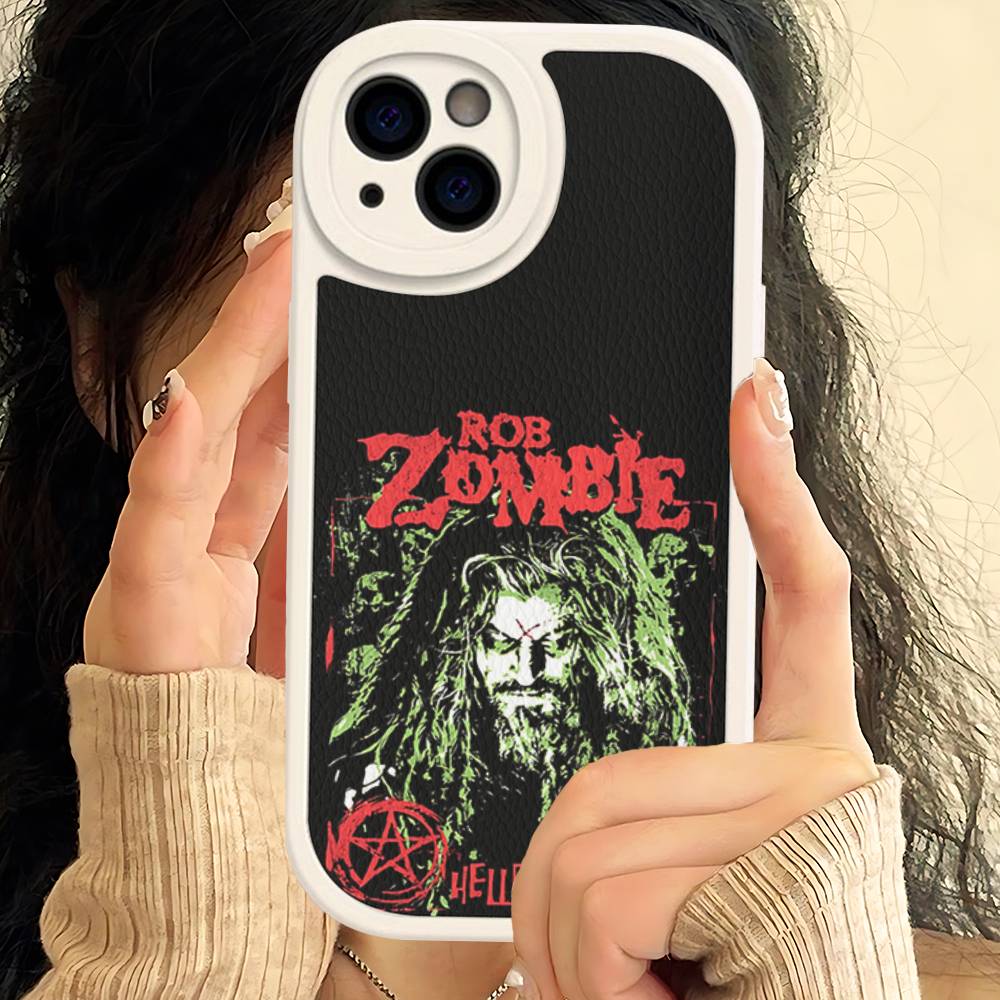 Ретро Чехол для телефона Singer R-Rob Z-Zombie Для IPhone 16 15 14 13 12 11 Pro Max Plus Мягкая кожаная крышка