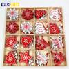 12-Piece Wooden Christmas Decorations Set - Pure Wood Pendants (Deer, Bells, Snowflakes, Stars) | Xmas Tree Ornaments