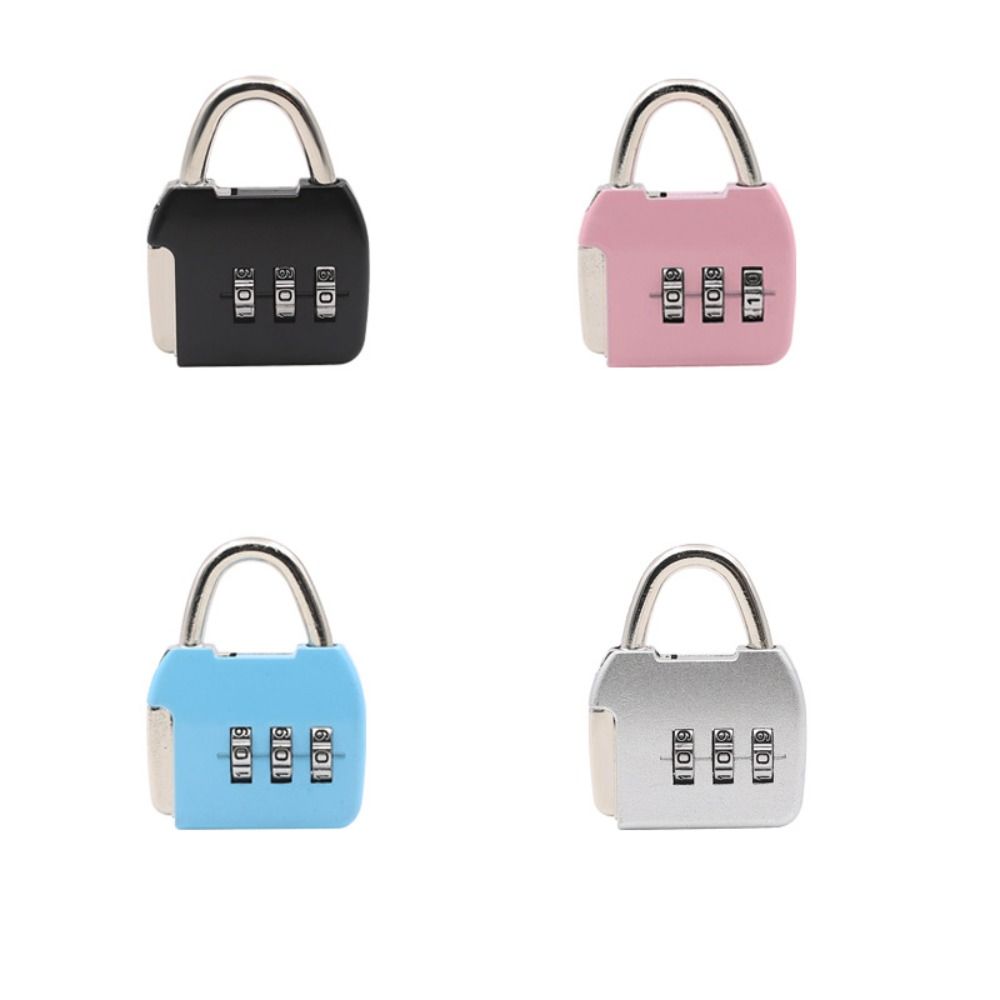 Padlock 3 Digit Password Lock Zinc Alloy Backpack Zipper Lock Dormitory Cabinet Lock Home