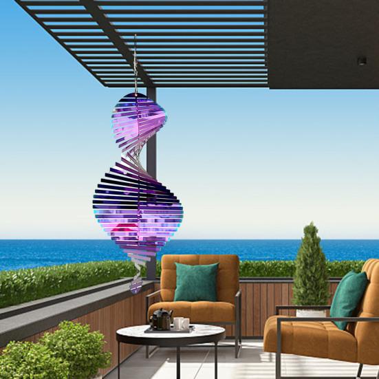 Спиральный ветровой спиннер, украшение, устойчивый к атмосферным воздействиям, для внутреннего и открытого окна, сада, двора, крыльца, металлический 3D подвесной орнамент для колокольчика ветра