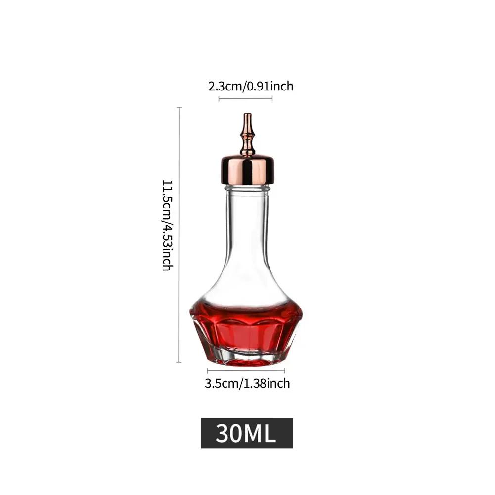 Cocktail Bitters Bottle Vintage Glass Design with Stainless Steel Dasher Top Professional Bar Accessory Bar Tool 30/50/90/100ml