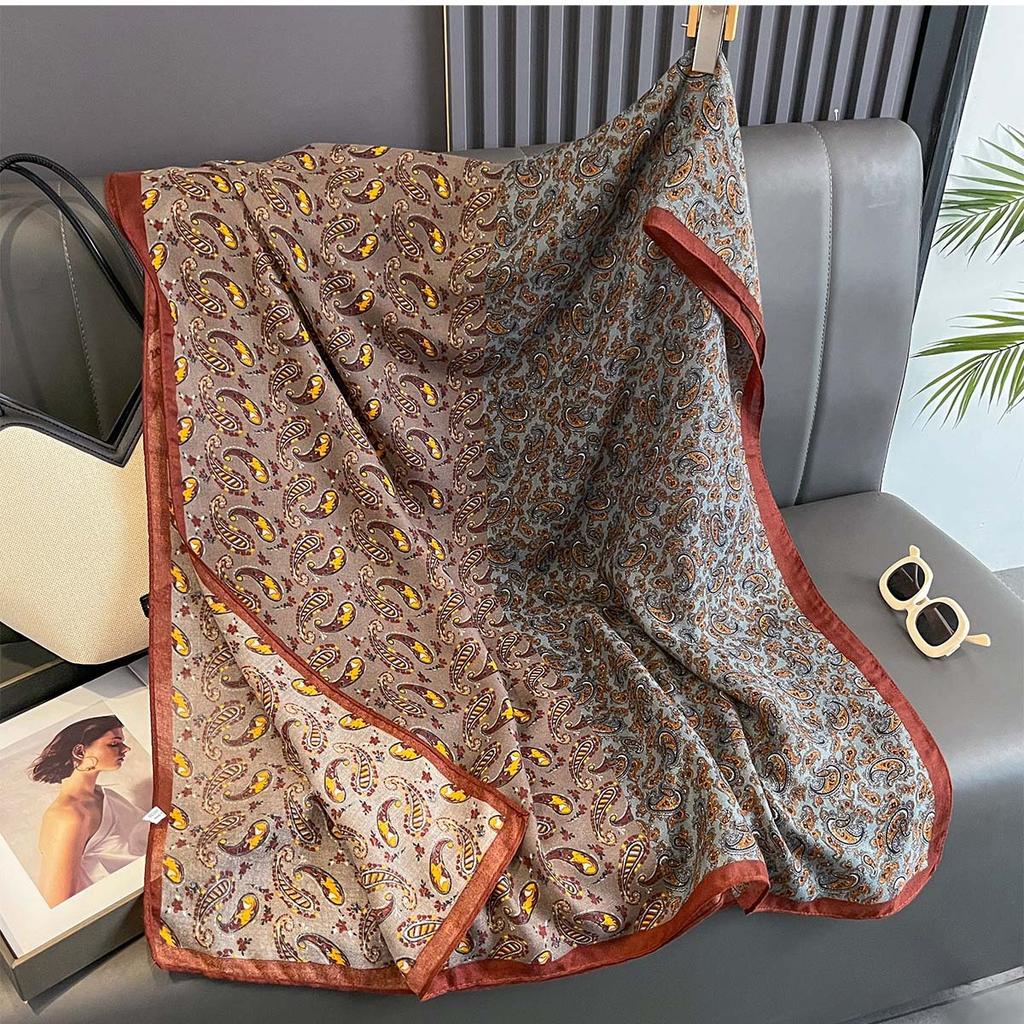 New Retro Cotton Linen Long Scarf Women Spring Summer Multi-Functional Neck Protection Shawl Wrap Fashion Scarves Beach Towel