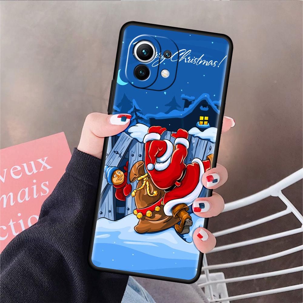 Мягкий силиконовый чехол для Xiaomi Mi 11 Lite 5G NE 11T Pro 12S Ultra 12 Note 10 10T 9T чехол для телефона TPU Funda Christmas Santa Claus