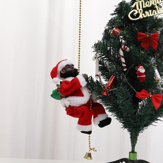 Электрический Санта-Клаус, альпинистская кукла на батарейках, поднимается и спускается на Рождество