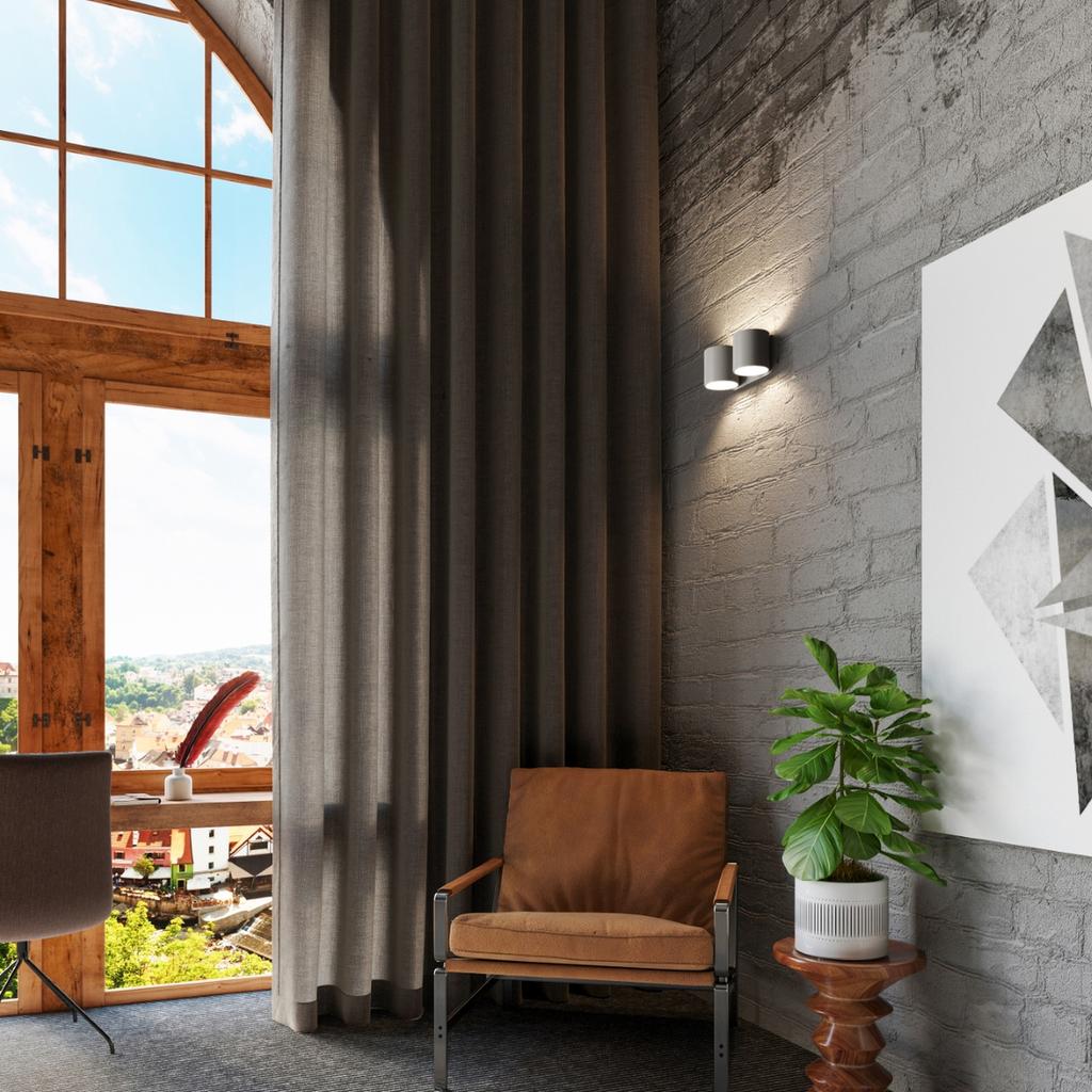 Orbis 2 grey wall lamp