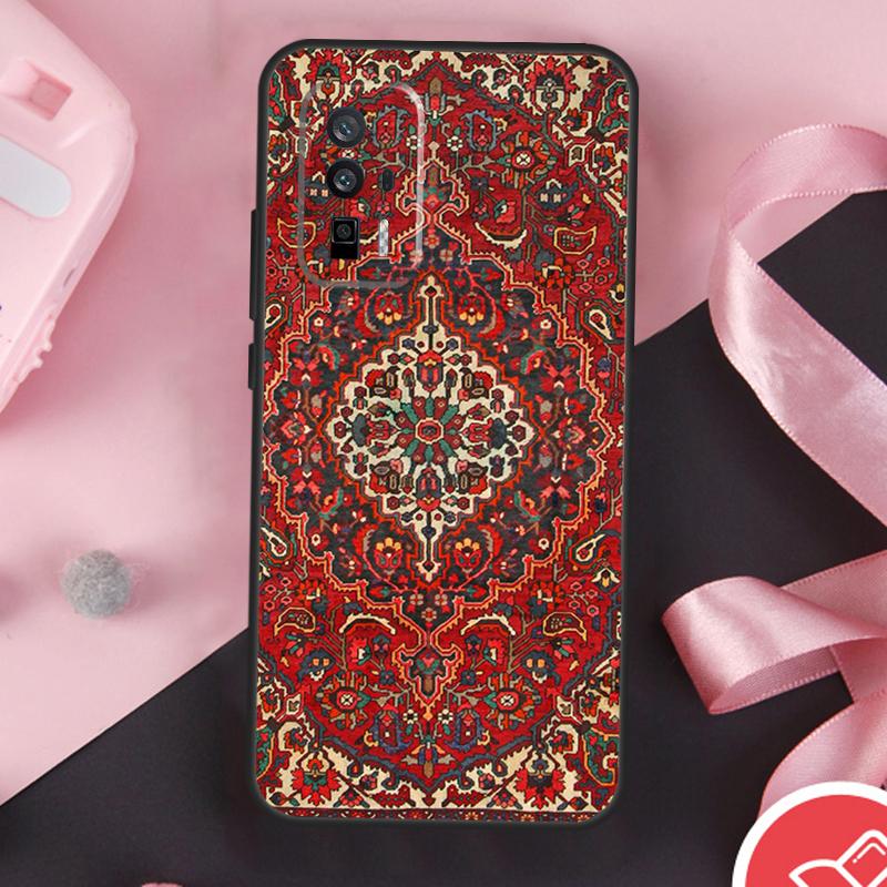 Персидский ковер Цветочный узор Чехол Для POCO F6 Pro X6 X5 X3 F3 F5 M6 M5s Xiaomi 14 Ultra 12 13 Lite 11T 12T 13T Pro Чехол